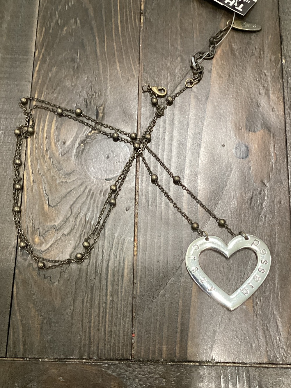 Plunder‎ Silver-Tone Heart Pendant Necklace